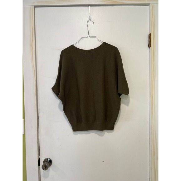 Quince Cotton Cashmere Dolman Sleeve Link Stitch Sweater Women's XS in Olive - Picture 2 of 7